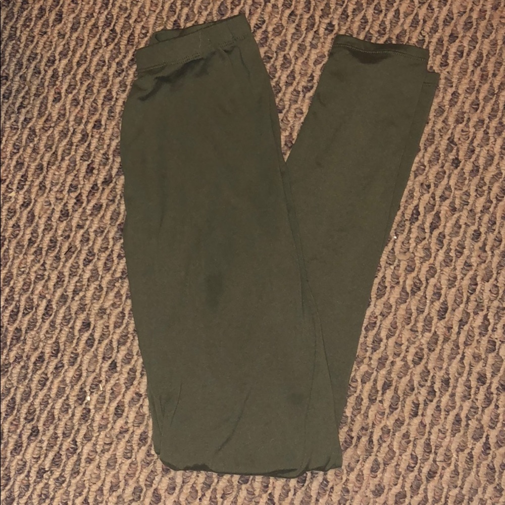 Olive green love charm leggings